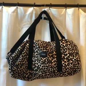 Victoria Secrets leopard duffel bag